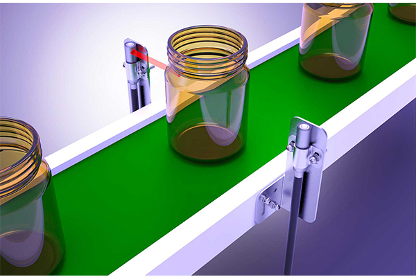 Cleaned bottle positioned.